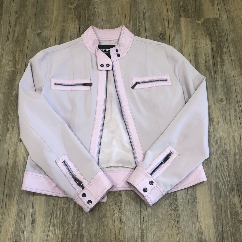 Votre Nom Light Pink Periwinkle Two-Piece Blazer Jacket and Skirt Set - Picture 5 of 15